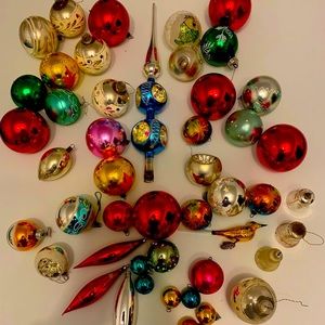 Vintage mercury glass Christmas ornaments